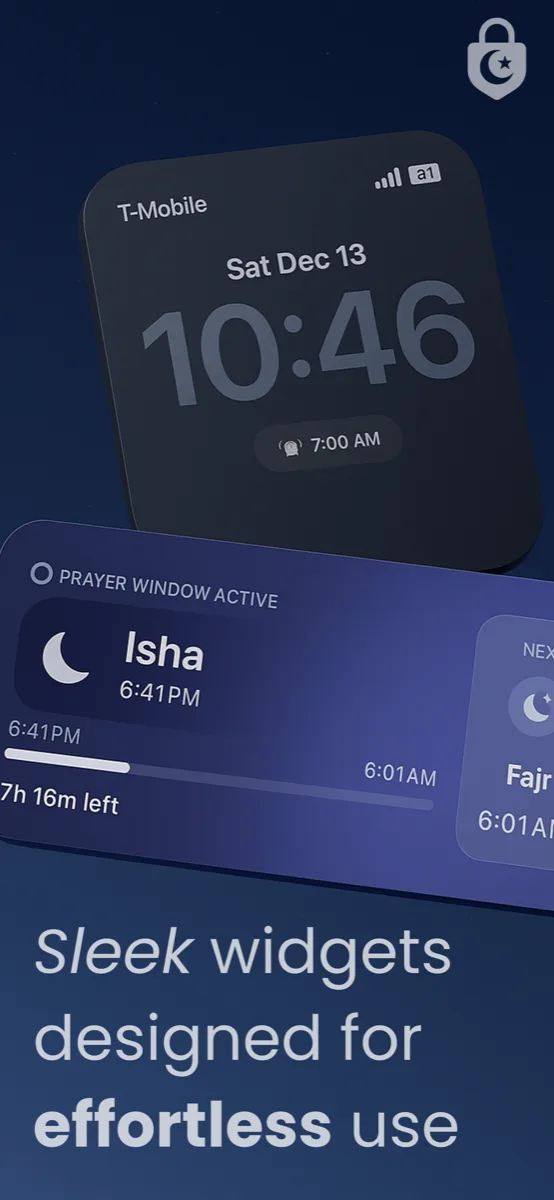 Sleek widgets designed for effortless use on home screen and lock screen